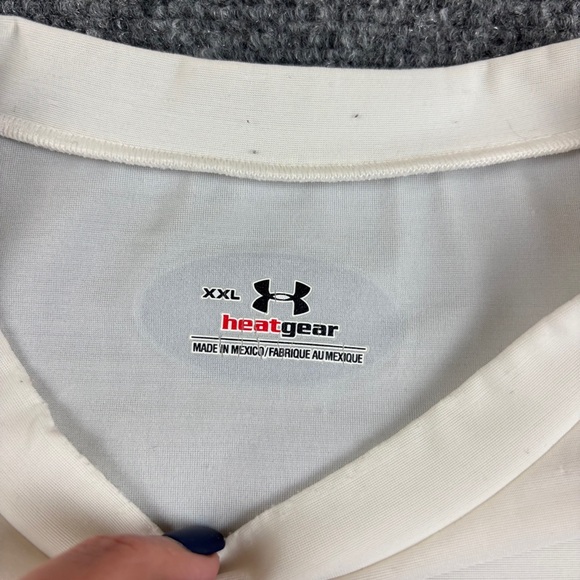 UNDER ARMOUR Men’s White Short Sleeve Heat Gear Shirt size: XXL - Picture 3 of 6